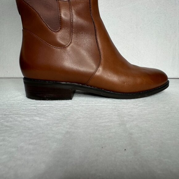 Cole Haan Noelle Riding Boots Brown Leather Side Zip Knee high Size 9 B - Picture 11 of 16